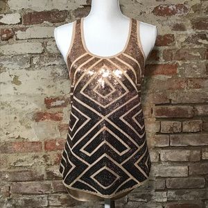 BCBG Maxazria Sequin Racerback Tank